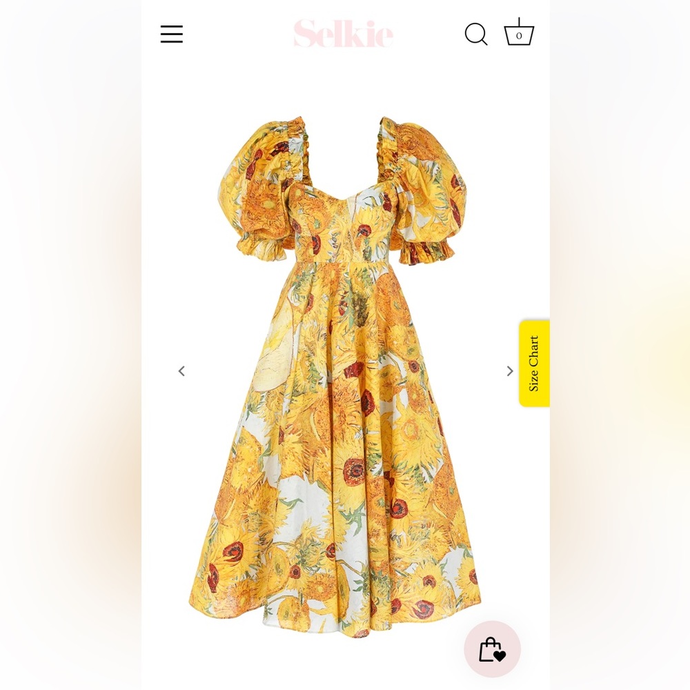 [Rare][NWT] Selkie Sunflowers Tea Rose Dress